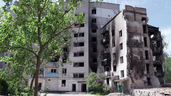 War in Ukraine  Destroyed Building in Borodyanka Bucha District