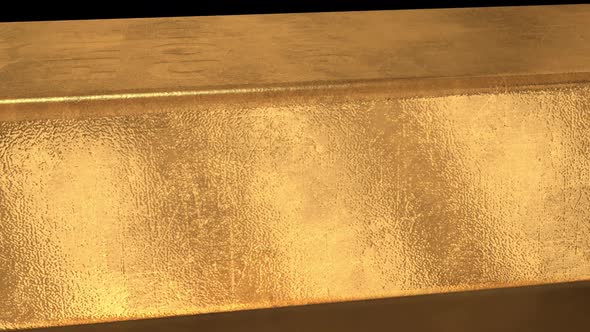 3D Gold Bar Macro in Black Background