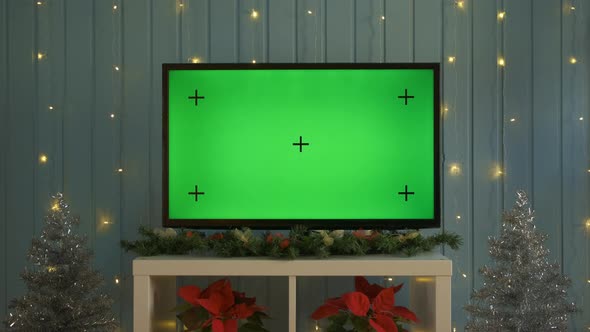 Christmas TV with Green Screen Composited