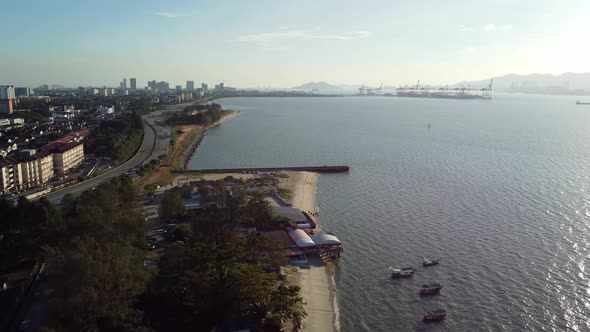 Aerial view Pantai Bersih beach