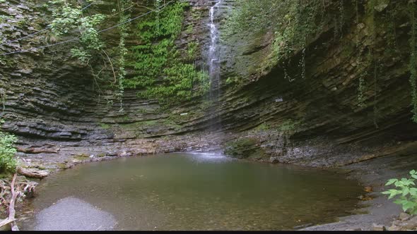 Large Waterfall in a Circular Pool