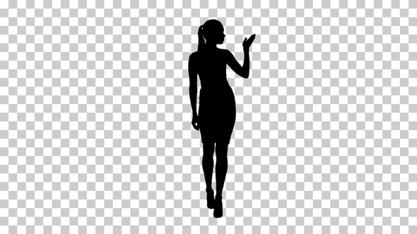 Silhouette  woman showing , Alpha Channel