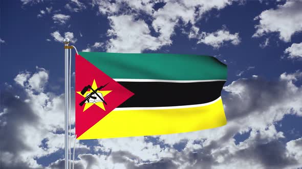 Mozambique Flag Waving 4k