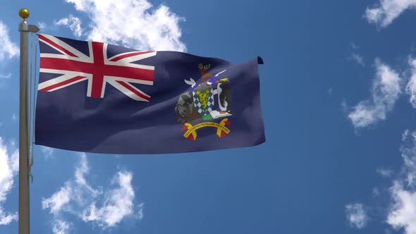 South Georgia And The South Sandwich Islands Flag (Uk) On Flagpole