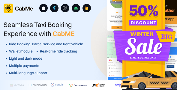 CabME - Flutter Complete Taxi app | Taxi Booking Solution