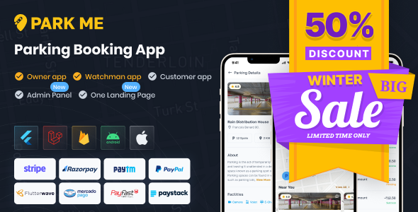 ParkME - Flutter Complete Car Parking App | Parking Spot Booking App