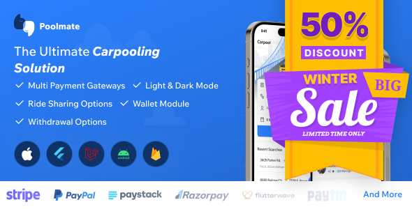 PoolMate | BlaBlaCar Clone | Complete Carpooling Solution in Flutter