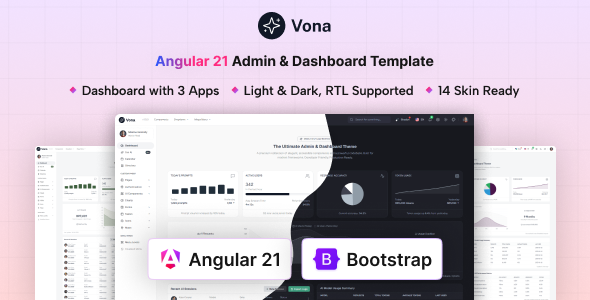Vona - Angular 21 Minimal Admin & Dashboard Template