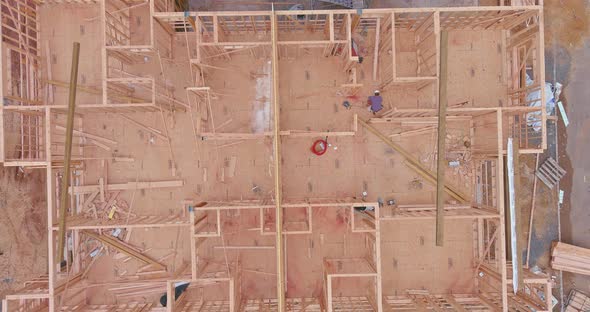 Framing Beam of New House Under Construction Home Framing