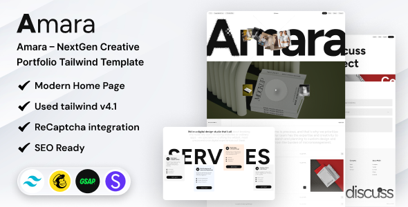 Amara - NextGen Creative Portfolio Tailwind CSS Template
