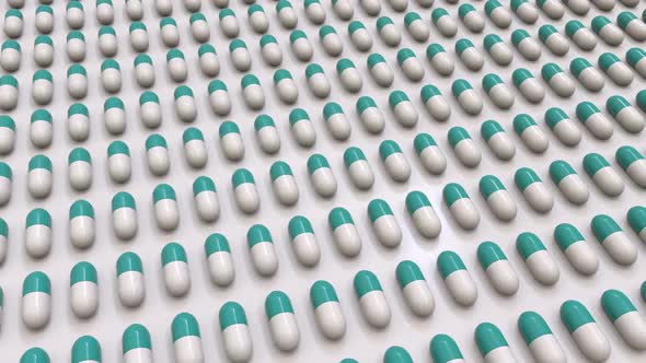 Green White Pills Loop Background