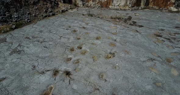 Flying rocky ground in Parque Natural de las Sierras de Aire y Candeeiros