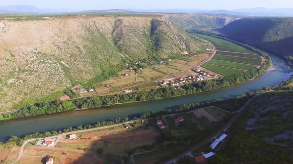 Panoramic view of a beautiful green canyon in Bosnia