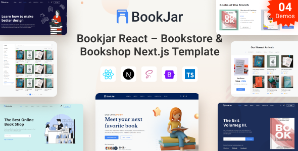 Bookjar React – Bookstore & Book Shop Next.js Template