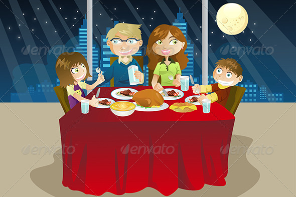 Family Eating Dinner