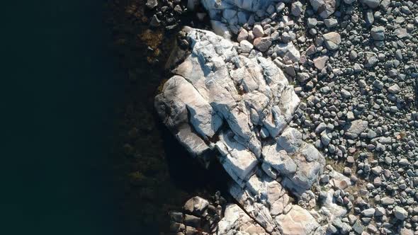 Aerial Drone Reveal Shot of A Rocky Ocean Coast