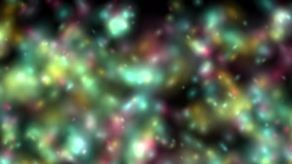 Soft blur colorful particle fall animation