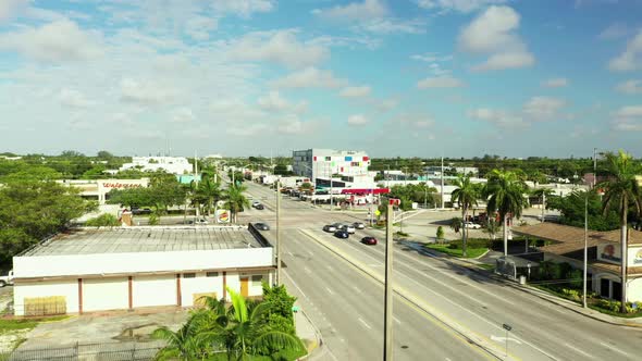 Aerial Broward Boulevard Rising Reveal Drone Video