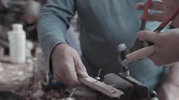 Learning to copper rivet using nips and ball pein hammer with set