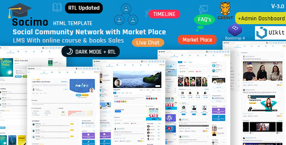 Socimo -  Social Network Html Template and Community Network with LMS
