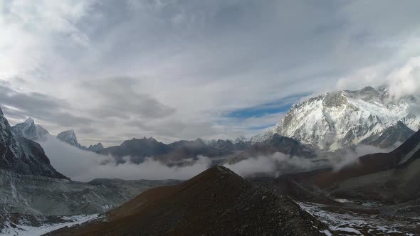 Lhotse and Nuptse Mountains. Himalaya, Nepal