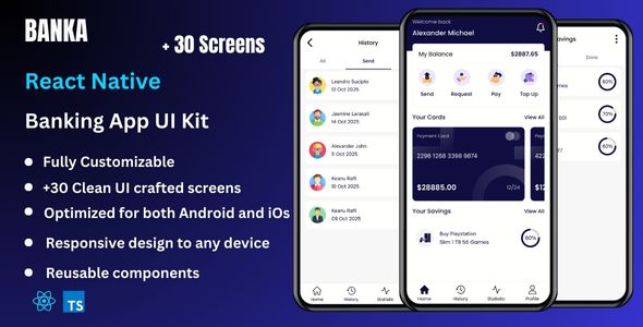Banka - Banking | Wallet React Native CLI App Template