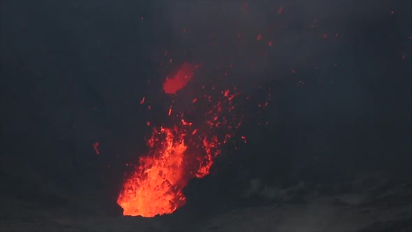 The Eruption at Vocano Yasur in Vanuatu. February 2014
