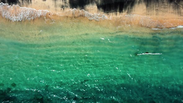 Top Down View on Tropical Beach