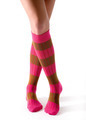 Young woman crossed legs posing with pink striped socks - PhotoDune Item for Sale