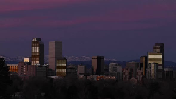 Downtown Denver Before Dawn Timelapse