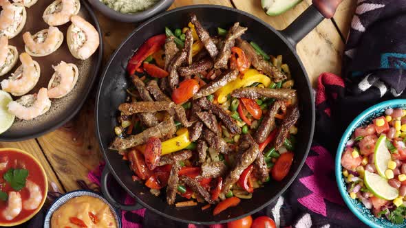 Fajitos Fajita Fajitas is a Popular Mexican Dish of Meat and Vegetables Cut Into Strips and Served