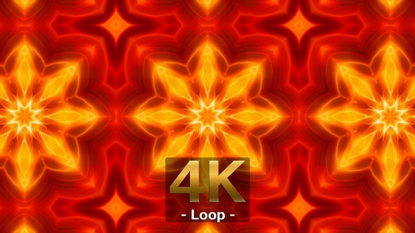 Fire Color Kaleidoscope Loop 4K 05