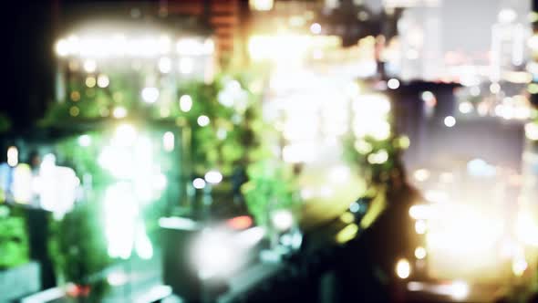 Defocused Bokeh of Cityscape at Twilight Time alt