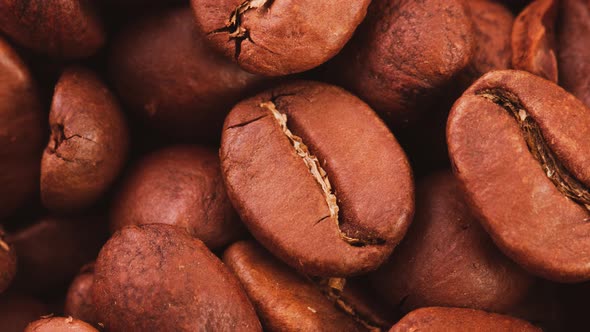 Closeup Shot of Aromatic Roasted Whole Coffee Beans As a Natural Background