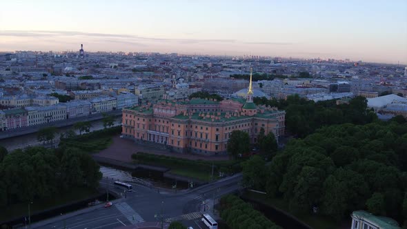 Aerial  View The Mikhailovsky Castle In St.Petersburg 244