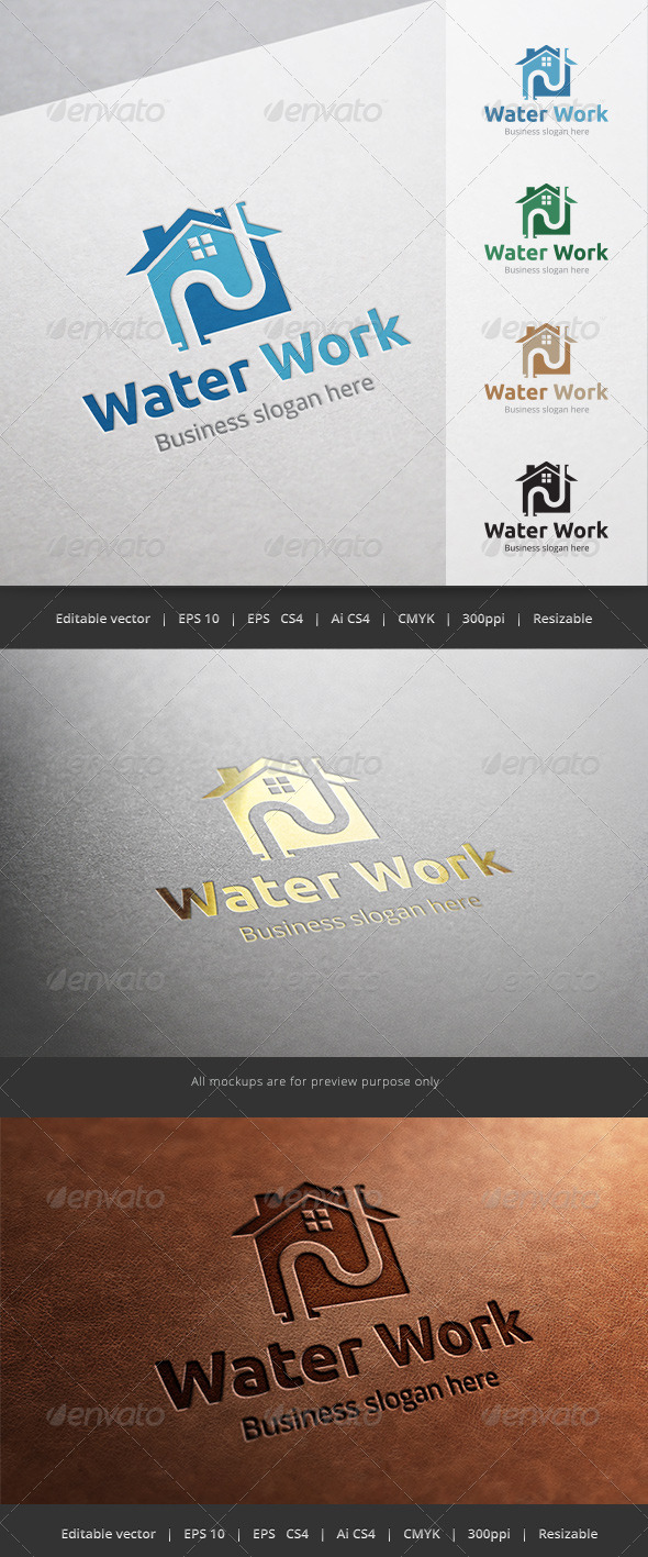 Water Work Plumber Logo