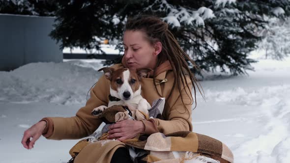 Playful Woman with Dog