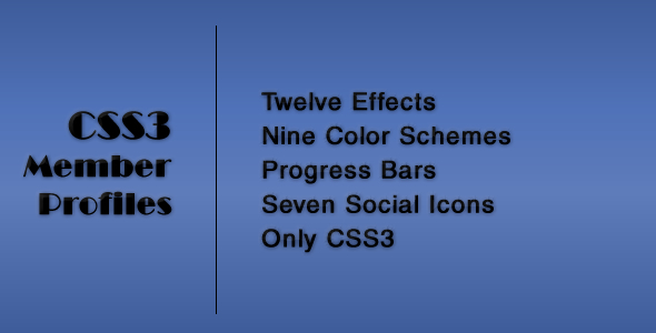 CSS3 Member Profiles with Animated Progress Bars