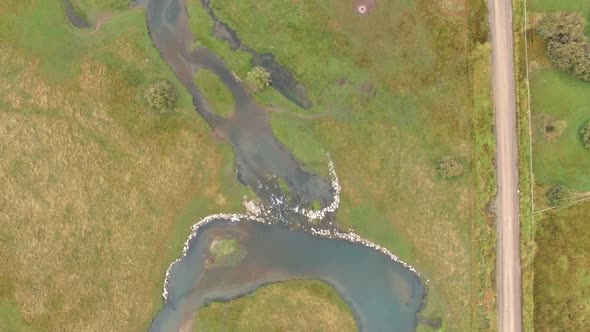 Salt River winding through pasture in Star Valley Wyoming