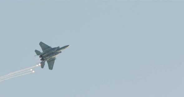 Israeli Air Force F-15 fighters during a dogfight practice