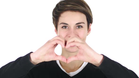 Heart Sign By Woman Hands Gesture