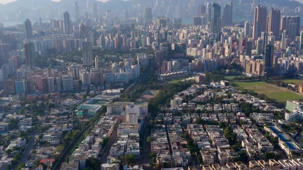 Top view of Hong Kong city