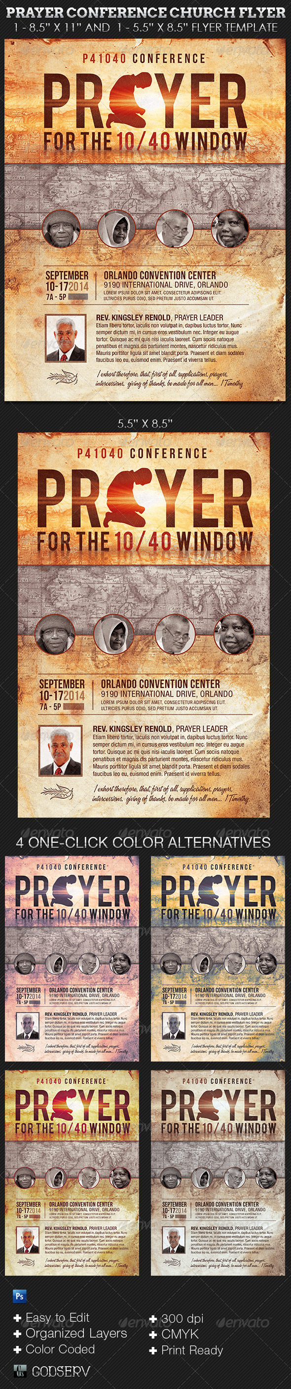 Prayer Conference Church Flyer Template