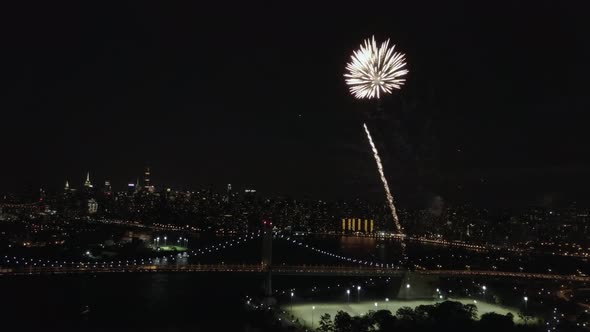 Aerial footage from the Astoria Park in Queens, NY for the Firework show 2017 that happens every yea