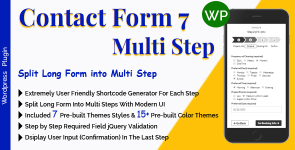 Contact Form 7 Multi Step - Split Long Form into Multi Step
