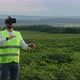 Farm Specialist Engineer Using Technology VR Monitoring Harvest Working for Agriculture Productivity - VideoHive Item for Sale