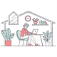 Woman Working from Home on Laptop in Cozy Home Office - GraphicRiver Item for Sale