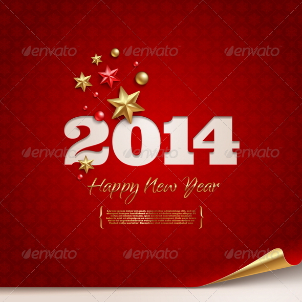 Vector Holidays Design - 2014 New Year Greetings