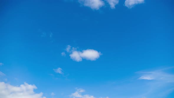 Clouds Move Smoothly in the Blue Sky. Timelapse