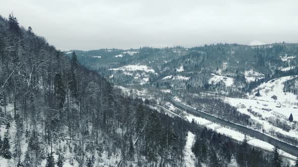 Beautiful Landscape of Winter Mountains and Snowcovered Trees